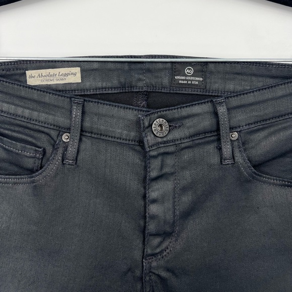 AG Adriano Goldschmied The Absolute Legging Jeans Extreme Skinny Wax Black 28R - Picture 11 of 14